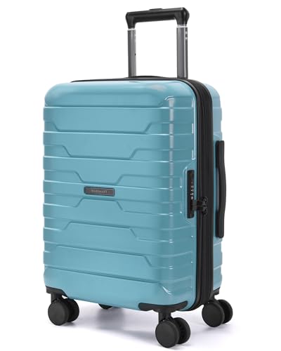 BAGSMART Carry On Luggage 22x14x9 Airline Approved with Spinner Wheels,Lightweight 20 Inch Luggage with TSA Lock,Expandable Hard Shell Carry On Suitcases for Men Women,Teal Blue - color: Teal Blue