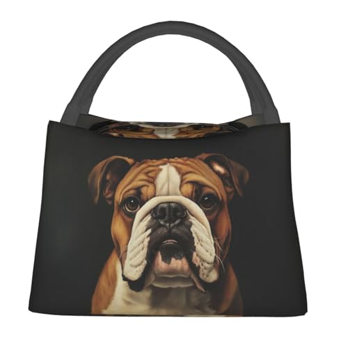 Lunch Bag for Women, English Bulldog Insulated Lunch Box for Kids Girls, Reusable Lunch Bag for Office, Work, Picnic, Travel, School - color: English Bulldog