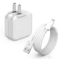 Charger for iPad,12W Fast USB i Pad Charging Fast Foldable Block Portable Travel Plug Adapter with USB A to Lightning iPhone Charging Cable Compatible with iPhone,iPad 9/8/7/6,Mini 5/4/3/2/1,Air 3/2/1 - size: 1PACK 3FT