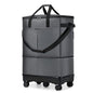 Large Capacity Rolling Duffle Bag with Detachable Wheels,Expandable Foldable Suitcase for Travel,Collapsible Luggage Duffel Overnight Weekend Bags without Telescoping Handle - color: Grey