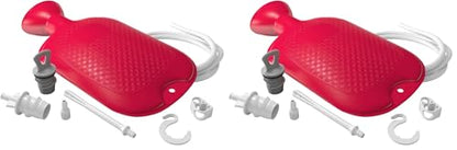 Flents Douche and Enema Combination Kit for Men and Women, Large Capacity, Multipurpose Cleaning System for Personal Hygiene, Colon Detox Cleanse, Made with Comfortable Material, (1.66 L) (Pack of 2) - size: 1.66 Liter + Enema Kit (Pack of 2)