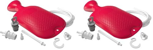 Flents Douche and Enema Combination Kit for Men and Women, Large Capacity, Multipurpose Cleaning System for Personal Hygiene, Colon Detox Cleanse, Made with Comfortable Material, (1.66 L) (Pack of 2) - size: 1.66 Liter + Enema Kit (Pack of 2)