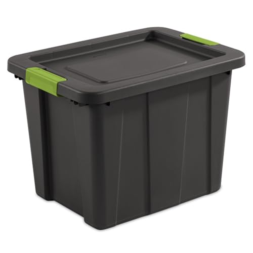 Sterilite 6-Pack Multipurpose Storage Bins with Latching Lids, Heavy Duty Tote Bins, 18 Gallon, Flat Gray – Stackable Plastic Storage Container Tubs - color: Flat Gray, size: 18 Gallon (6 Pack)