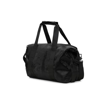 RAINS Hilo Weekend Bag Small - Coal Waterproof Travel Duffel for Men and Women - Compact Black Duffle with Coated Zip, Adjustable Strap, Compression Straps - 2 Year Warranty - color: Coal