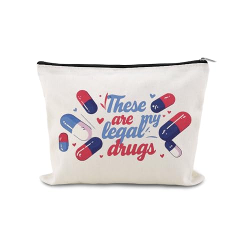 Medicine Bag for Purse Travel Makeup Bag for Women Patient Nurse Birthday Christmas Gifts for Women Pharmacist Medication Bags for Pills Drug Pouch for Female These Are My Legal Drugs Bags Case - color: There Are My Legal Drugs