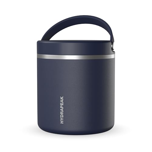 Hydrapeak 25oz Stainless Steel Vacuum Insulated Food Jar | for Hot Food and Cold Food, Wide Mouth Leak-Proof Soup for Adults, 10 Hours Hot and 16 Hours Cold (Navy) - color: Navy, size: 25 Ounces