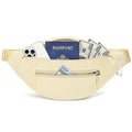 MAXTOP Large Crossbody Fanny Pack with 4-Zipper Pockets,Gifts for Enjoy Sports Festival Workout Traveling Running Casual Hands-Free Wallets Waist Pack Phone Bag Carrying All Phones - color: Pale Yellow, style: Large Fanny Pack(4 Zipper Pockets)