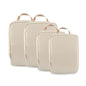 4 Set Compression Packing Cubes, Expandable Travel Organizer Bags, Water-Repellent Nylon, Space-Saving Luggage Set for Suitcase, Carry-on, Home Storage (4, Beige, Compression) - color: Beige