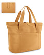 BAGSMART Tote Bag for Women, Foldable Tote Bag With Zipper Travel Shoulder Bag Handbag for Work - color: Brownstone