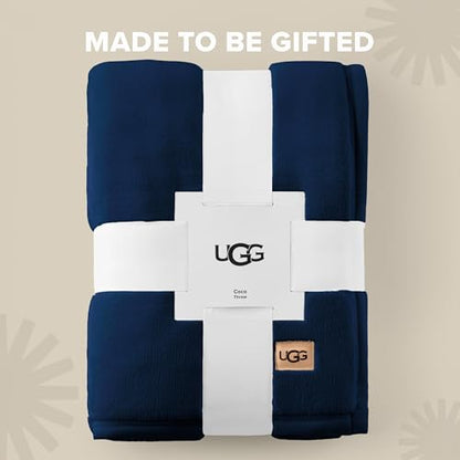 UGG Coco Throw Blanket – Soft & Cozy Luxury Blanket for Couch, Warm Graduation Gifts or Teacher Birthday Gifts for Men Dad Him, 50" x 70", Dark Blue - color: Dark Blue