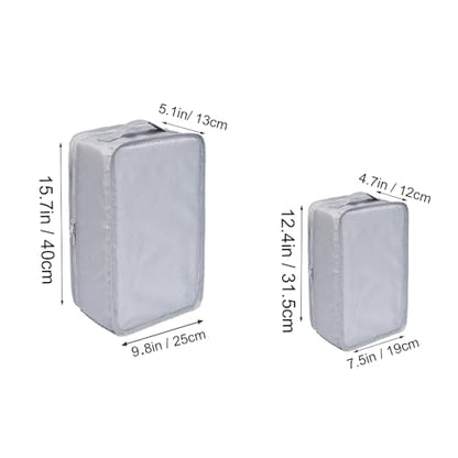 Travel Shoe Bags, Foldable Waterproof Shoe Pouches Organizer-Double Layer (2+2 Grey Shoebags) - color: Grey, size: 2+2 Packs