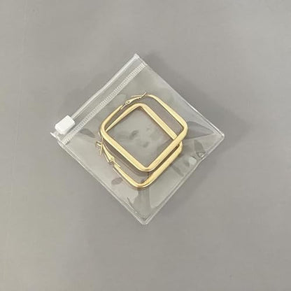 50PCS Bags | Jewelry Bags Clear Plastic Transparent PVC With Zipper Closure, Jewelry Bag Small Plastic Bags For Jewelry (8 * 8cm 3.15 * 3.15 inch) - color: Clear - 3.15"×3.15"