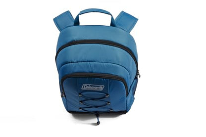 Coleman Chiller Insulated Backpack Cooler, Leakproof 28-Can Backpack Cooler with 12+ Hour Ice Retention, Made with Recycled Materials, Great for Beach, Camping, Hiking, Tailgates, Groceries, & More - color: Blue