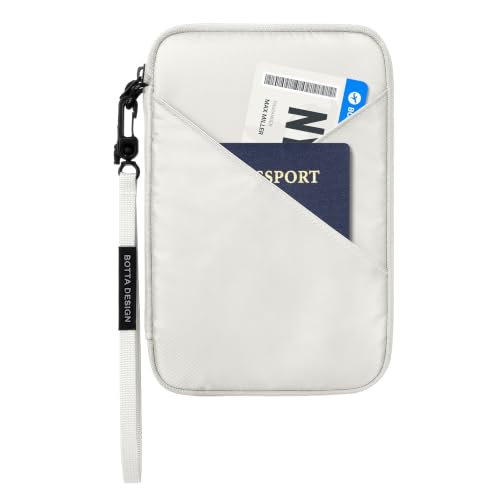Veki Passport Holder for Travel Women, Family Passport Bag, Travel Document Organizer Case, RFID Blocking Protector Book Wallet for Men, Waterproof Cover Essentials for Credit Cards (Beige, L) - color: Beige, size: L