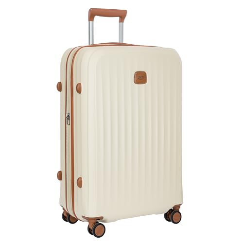 Bric's Taormina Ultra-Light Checked Luggage – Expandable Hard Shell Suitcase with TSA Lock, Anti-Tamper Zippers & 360 Spinner Mobility Wheels - 27 Inch, Cream - color: Cream, size: Checked-Medium