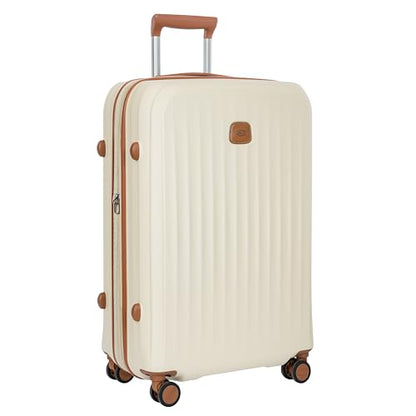 Bric's Taormina Ultra-Light Checked Luggage – Expandable Hard Shell Suitcase with TSA Lock, Anti-Tamper Zippers & 360 Spinner Mobility Wheels - 27 Inch, Cream - color: Cream, size: Checked-Medium