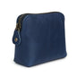 Full Grain Leather Cosmetic Bag – Zippered Makeup Pouch for Women, Small Travel Toiletry & Organizer Pouch for Purse, Premium Handmade Leather (5 × 4 × 2.5 in) - color: Blue