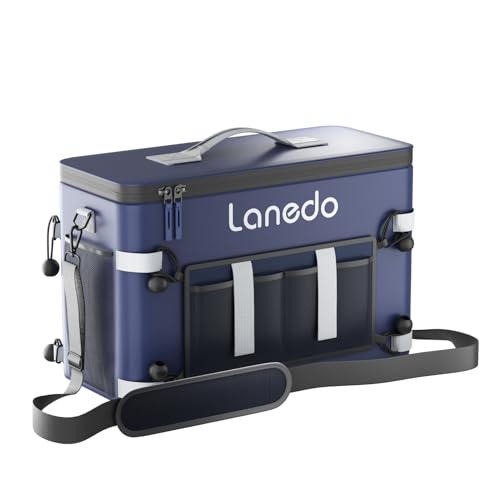 Deep Freeze Cooler Soft Sided Cooler Bag, 34 Can Collapsible Insulated Ice Chest, Large Leakproof Camping & Travel Cooler for Kayaking & Beach - color: 34Can Blue