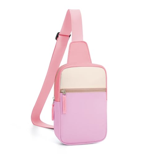 Birthday Gifts for 8 9 10 11 12 Year Old Teens Girls Kids, Fanny Pack Crossbody Bag Sling Belt Bags Purse, Dorm Travel Essentials for Girls Fashion, Preppy Tween Teen Girl Gift Trendy Stuff - color: Dark Pink & Pink