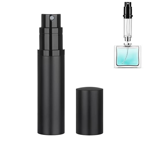Refillable Perfume Atomizer Travel Bottle 5ml Leakproof Luxury Travel Perfume Refillable Bottle, Portable Fragrance Atomiser (Black) - color: Black