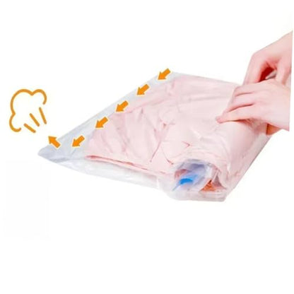 Ipetboom 12pcs Vacuum Compression Bags for Travel Clothes Storage, Hand Roll-up Reusable Space Saver Bags, Pa+pe Material, 35x50cm 40x60cm, Luggage Packing Organizer