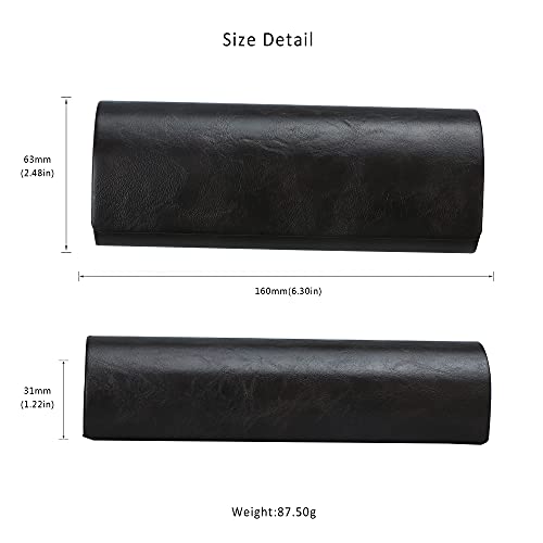 LifeArt Eyeglass Case Hard Shell, Portable Sunglass Case for Women and Men, fashionable PU Leather Eyeglass Case, Lightweight - color: 635_bypg(red Curry)