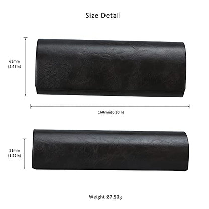 LifeArt Eyeglass Case Hard Shell, Portable Sunglass Case for Women and Men, fashionable PU Leather Eyeglass Case, Lightweight - color: 635_bypg(red Curry)