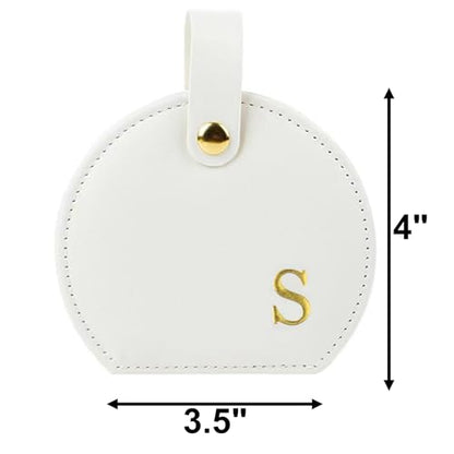 Travel Jewelry Case,Personalized Jewelry Box,Elegant Half-Moon Design with Personalized Golden Initial Case,Personalized Gifts for Women,Jewelry organizer;Personalized Gifts for Women or Friends(S) - style: S