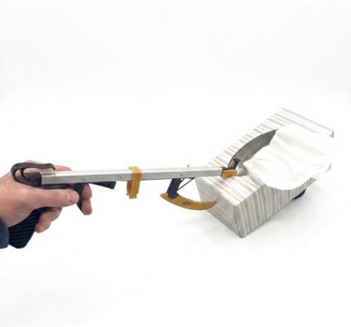 Rehabilitation Advantage Compact Reacher Grabber Tool, 15" Reach Extension, Set of 2, Rubberized Jaws, 3" Wide Grip, Lightweight Aluminum Pick Up Tool, Handle for Travel, Home, and Hard-to-Reach Items