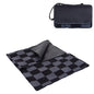 Picnic TIME Outdoor Picnic Blanket Tote, 59"x51" Foldable Beach & Camping Blanket with Soft Fleece, Water-Resistant Bottom, Adjustable Strap & Zippered Pocket (Black Checkers) - color: Black Checkers