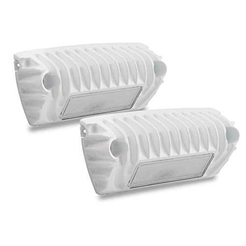 Chelhead RV Porch Light White Aluminum Base 12V DC RV Exterior Led Lighting Outside Lights Compatible with RV Camper Trailers Porches Towing 5th Wheels Utility Vehicles Boat - color: White Light-White Housing