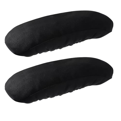 2 Pcs Office Chair Armrest Covers, Stretchable Armrest Protectors, Removable Arm Rest Covering, Washable Office Seat Hand Rest Protector for Computer Chair, Black