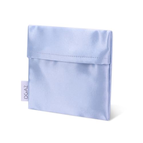DGAZ silk Sanitary Napkin Storage Bag, Period Bag for Teen Aged Girls, Portable Period Bag for Panty Liners/Menstrual Cup/Small Tampons，Mini Makeup Bag for Purse(Celeste) - color: Celeste