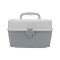 Plastic First Aid Storage Box Container Bin with Removable Tray and Portable Handle, Family Emergency Medicine Kit Case Organizer, White&Gray - color: white&gray