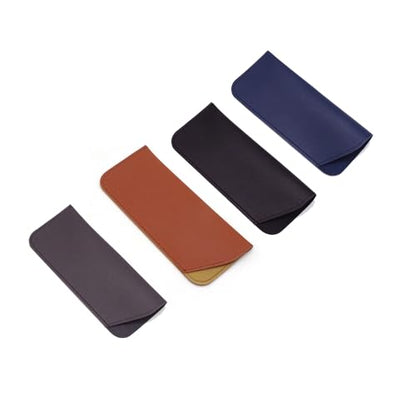 YYaaloa Soft Leather Glasses Sunglasses Cases 7x3 Inch PU Leather Travel Glasses Pouch for Women Men Kids - color: 4 Different Dark Color
