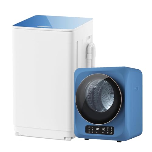Auertech Portable Washer and Dryer Combo Set, 1.8 CU.FT Portable Clothes Dryers with Boot Dryer, 18 lbs Fully Automatic Washing Machine, Compact Washer and Dryer for Apartment, RV, Dorm, Blue - color: Blue, size: 1.8 cu.ft + 18 lbs