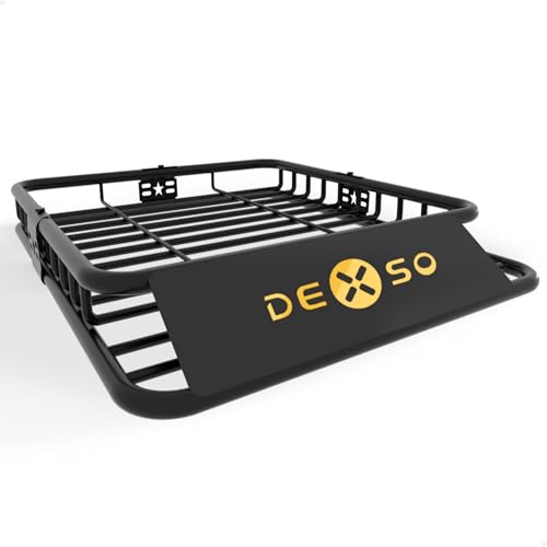 DEXSO 51" x 36" Universal Roof Rack Basket, 200 Lbs Capacity Rooftop Cargo Carrier Basket, Heavy Duty Luggage Holder Rack for SUVs, Trucks, Vehicles - size: 51" x 36"