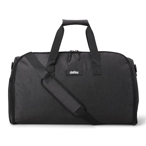 Halfday Convertible 2-in-1 Garment Duffel Weekender Bag 45L: Wrinkle-Free Travel (Hanging Suit Compartment, Shoe Pockets, Trolley Sleeve), Durable & Water-Resistant Carry-on, Shadow - color: Shadow, style: Original, 45l