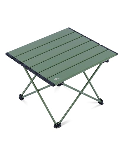 iClimb Ultralight Compact Camping Folding Table with Carry Bag (Green - S) - color: Green, size: Small