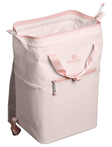 Stanley All Day Madeleine Backpack Soft Cooler 20 Can Cooler with Handle and Shoulder Straps Insulated Travel Bag with Zipper BPA-Free - color: Rose Quartz, style: Mini