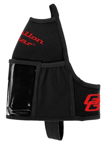 Half-Gallon Fitness Hydration Cover | Neoprene Insulated Cooling & Portable Gym Water Bottle Carrier | CASE with Storage Pockets - color: Black/Red