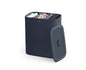 Joseph Joseph Tota Trio 90 liter/23.8 gallon Laundry Hamper Separation Basket with lid, 3 Removable Washing Bags with Handles- Dark Blue - color: Dark Blue, style: Trio Compartment 90L