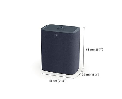 Joseph Joseph Tota Trio 90 liter/23.8 gallon Laundry Hamper Separation Basket with lid, 3 Removable Washing Bags with Handles- Dark Blue - color: Dark Blue, style: Trio Compartment 90L