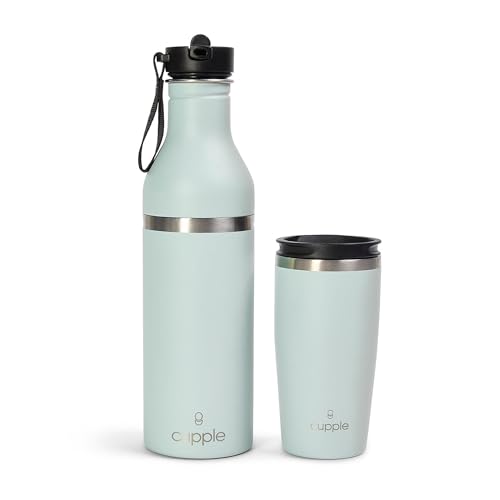 Tumbler, Stainless Steel 2-in-1 Travel Coffee Mug & Water Bottle, Leak Proof Insulated Cup for Hot & Cold Drinks, BPA Free, Fits Most Cup Holders (Sea Green) - color: Sea Green
