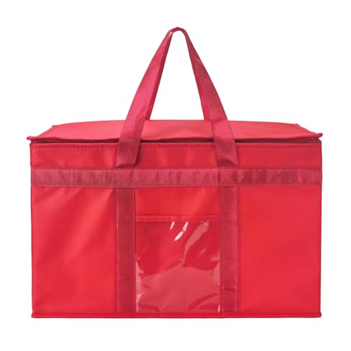 Yalin XXXL Large Insulated Cooler Bag, Styrofoam Cooler of Keep Food Hot or Cold, Reusable Double Zipper Food Delivery Bag for Grocery Shopping, 23" W x 15" H x 14" D - color: Red, size: XXL