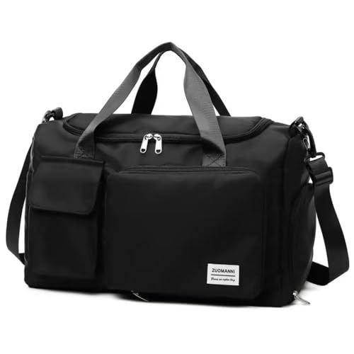 New men's and women's splash proof sports hand travel fitness shopping weekend camping overnight bags. (Black2) - color: Black2