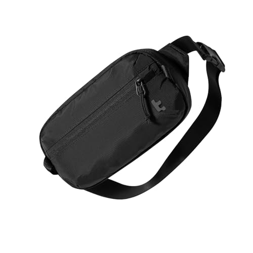 tomtoc 1.5L Sling Bag with RFID Blocking, Crossbody Bag Minimalist Chest Shoulder Pack for Men and Women, Water-resistant Lightweight Casual Waist Fanny Pack for Travel, Daily Use - color: Black, size: 1.5L