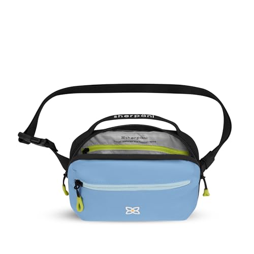 Sherpani Hyk, Small Sling Bag, 1L Belt Bag, Lightweight Travel Fanny Pack, Sling Crossbody Purse with RFID Blocking - color: Maui Blue