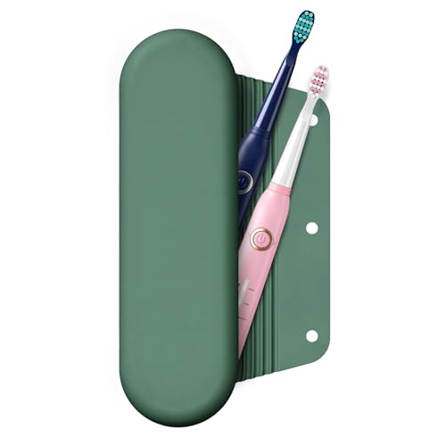 Silicone Electric Toothbrush Travel Case, Manual Toothbrush Travel Cover for Men and Women,Toothbrush for Travel,Gym and More, Fits Most Manual and Electric Toothbrushes - Midnight Green - color: Midnight Green