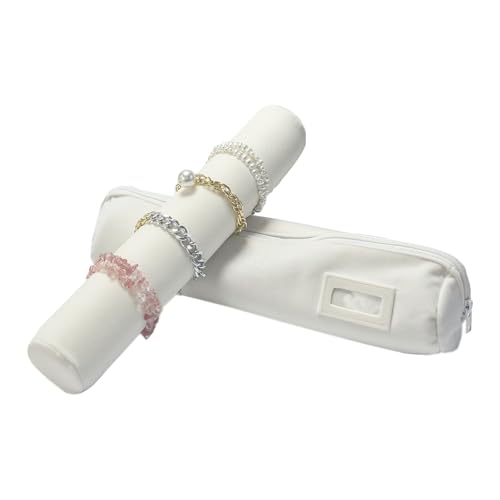 UnionPlus Travel Jewelry Roll, Organizer for Brackets Bangles Watches, Great Jewelry Organizer for Travel, Beige - color: Beige, size: Large